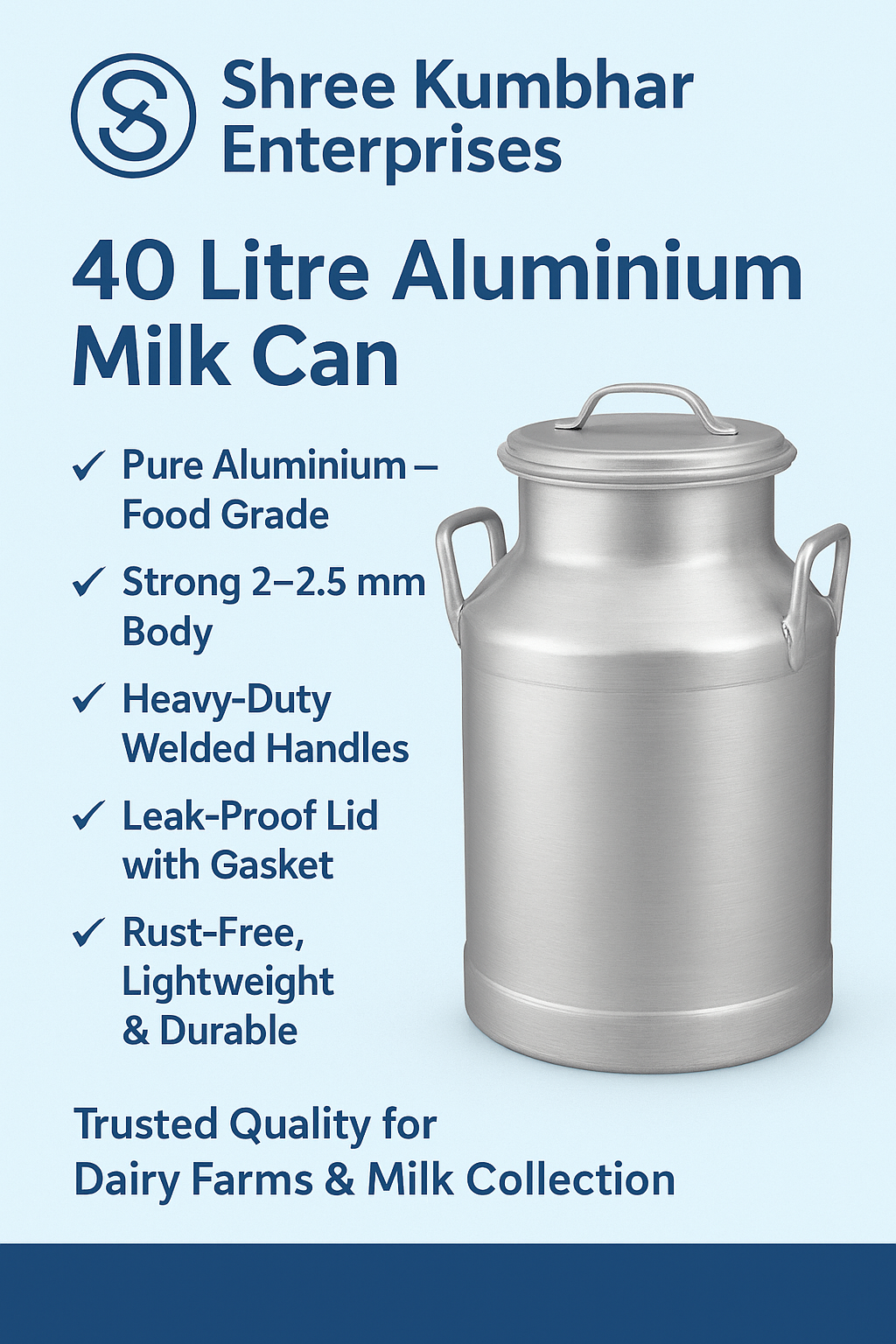 40ltr Aluminum milk can